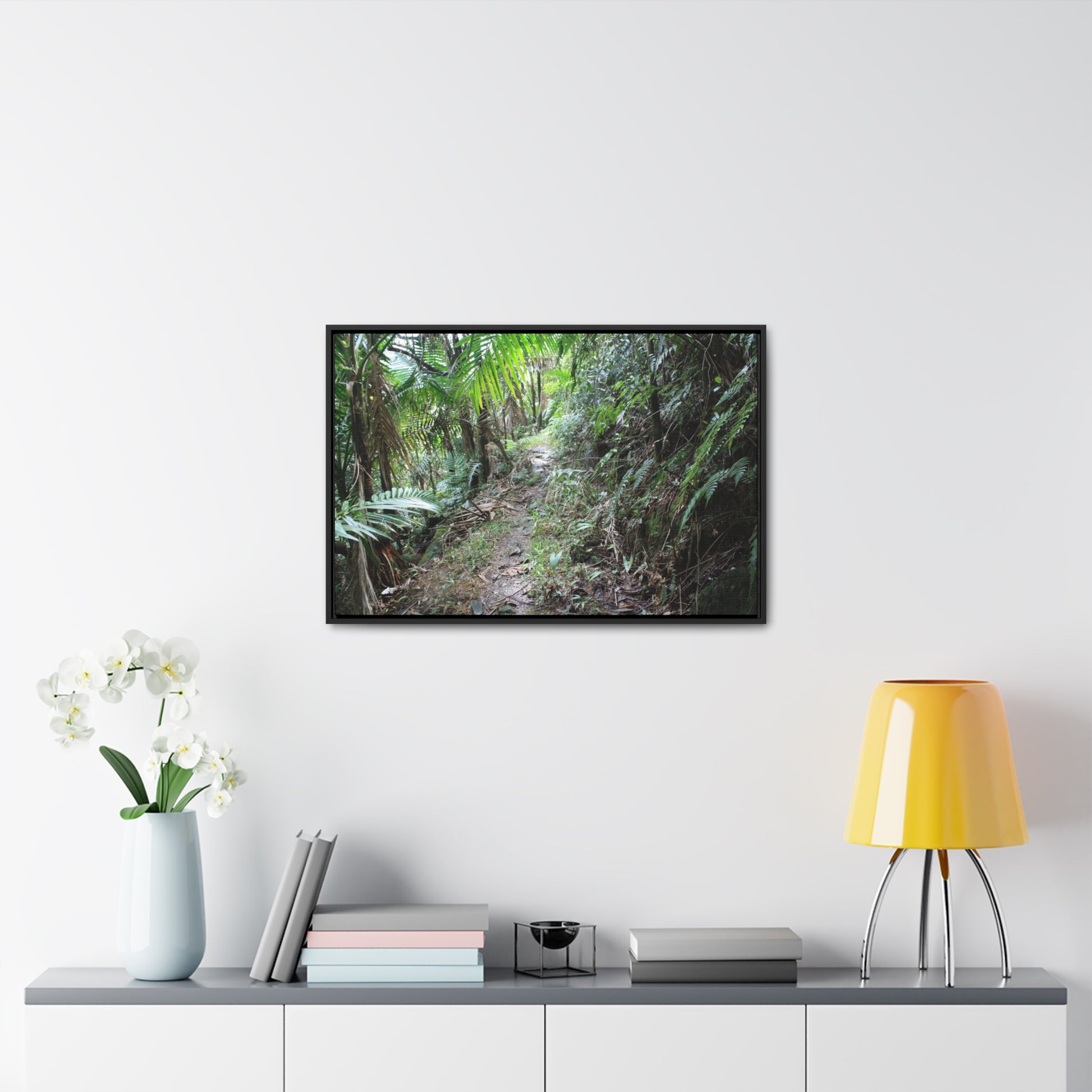 Rainforest Trails & Views - Gallery Canvas Wraps, Horizontal Frame - El Yunque National Forest - Puerto Rico - Early Tradewinds trail - Green Forest Home