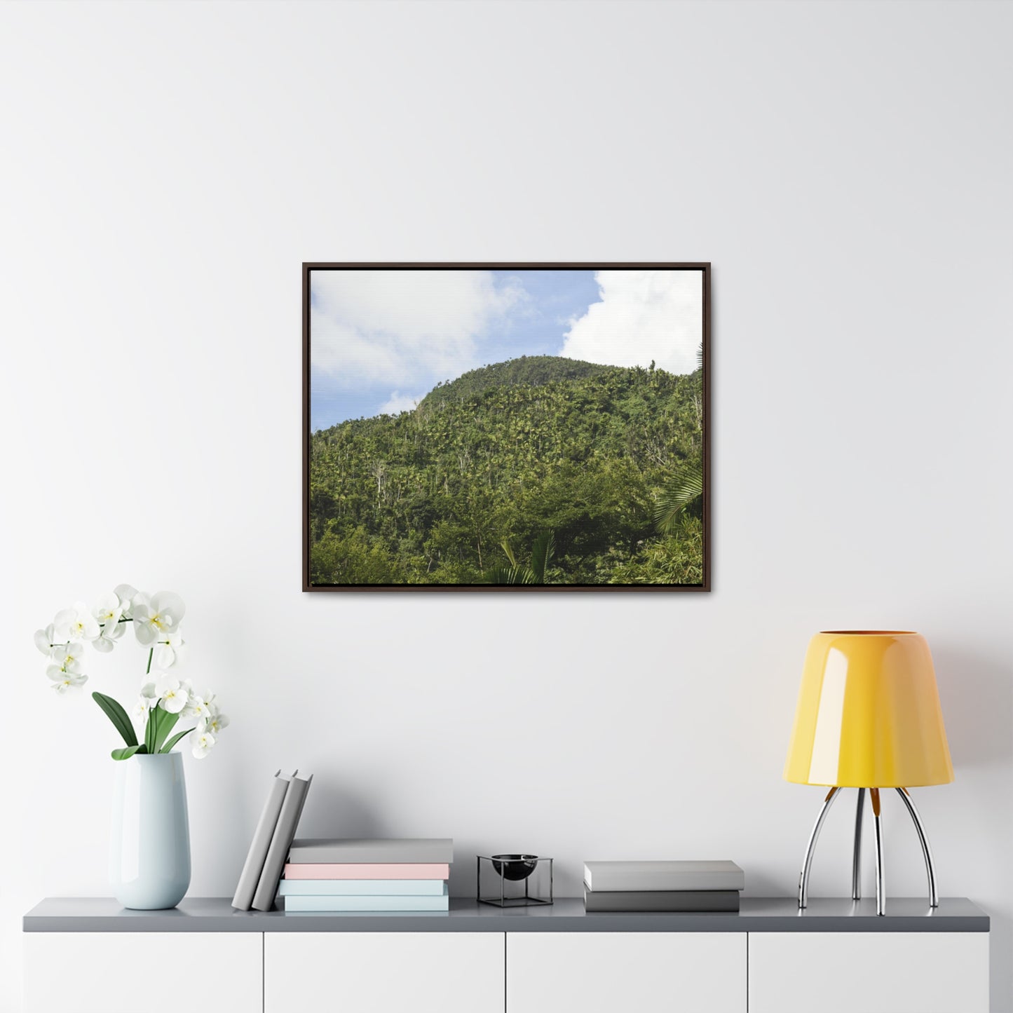 Rainforest Trails & Views - Gallery Canvas Wraps, Horizontal Frame - El Yunque National Forest - Puerto Rico - Rio Sabana park dense forest mountains - Green Forest Home