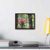 Rainforest Trails & Views - Gallery Canvas Wraps, Horizontal Frame - El Yunque National Forest - Puerto Rico - Rio Sabana trail - rare RED bromeliad