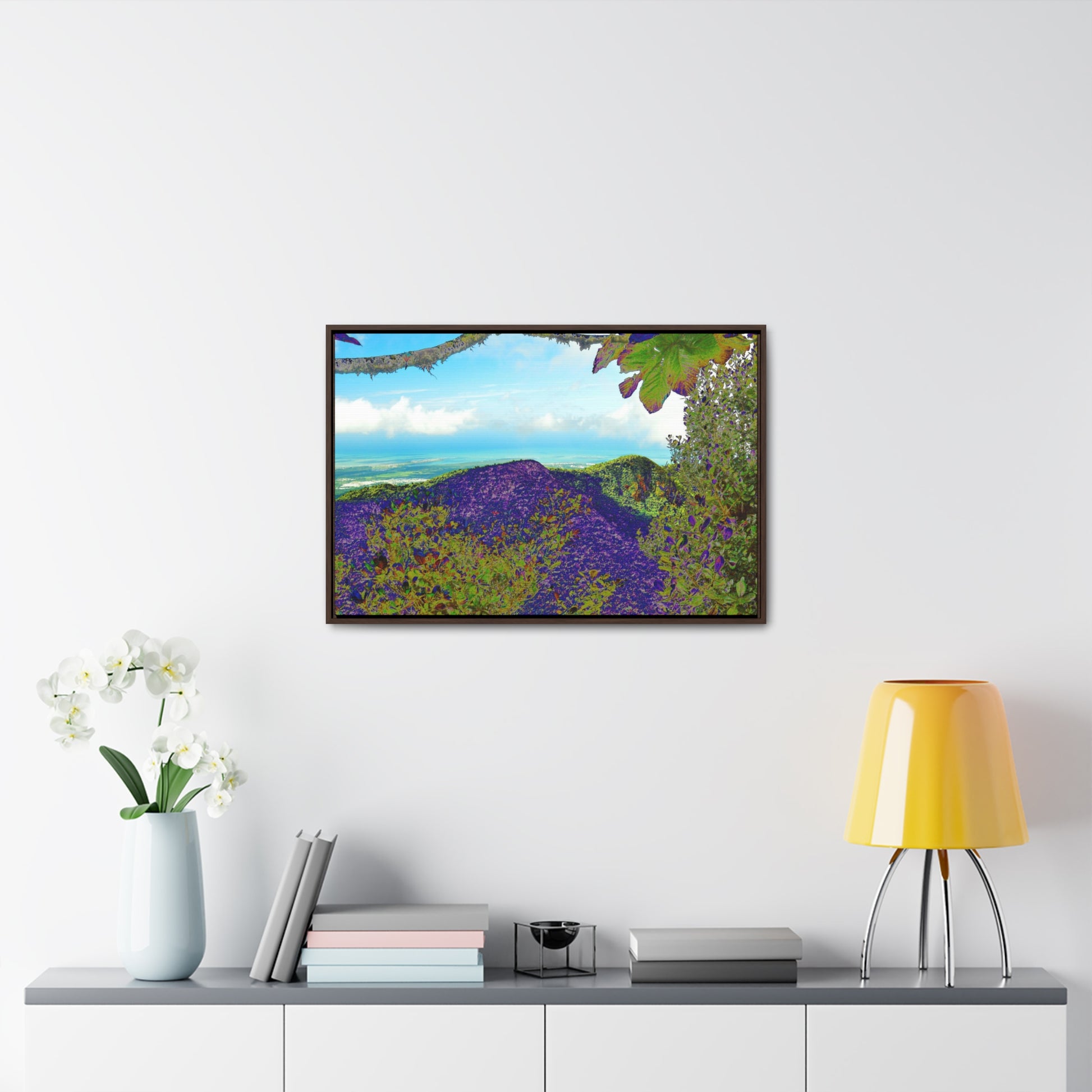 Rainforest Trails & Views - Gallery Canvas Wraps, Horizontal Frame - El Yunque National Forest - Puerto Rico - View from Tres Picachos - color enhanced - Green Forest Home