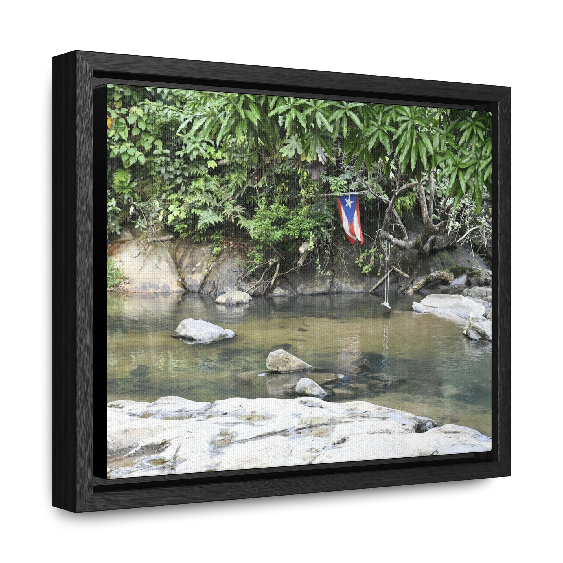 Rainforest Trails & Views - Gallery Canvas Wraps, Horizontal Frame - El Yunque National Forest - Rio Sabana Park and pond - Green Forest Home