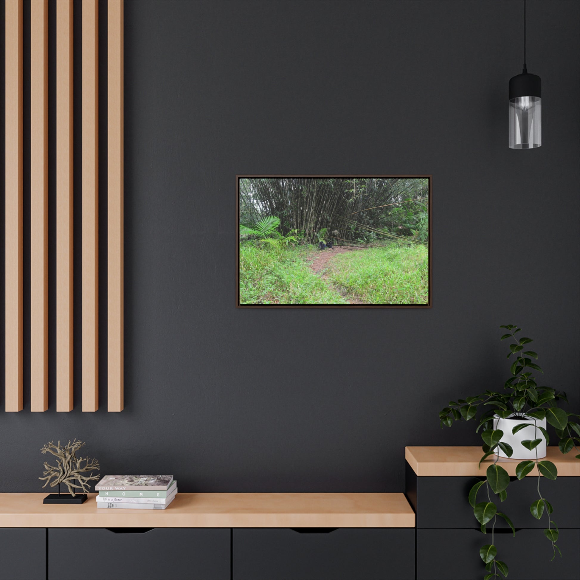 Rainforest Trails & Views - Gallery Canvas Wraps, Horizontal Frame - El Yunque National Forest - Puerto Rico - Path in camping zone near peaks - Green Forest Home