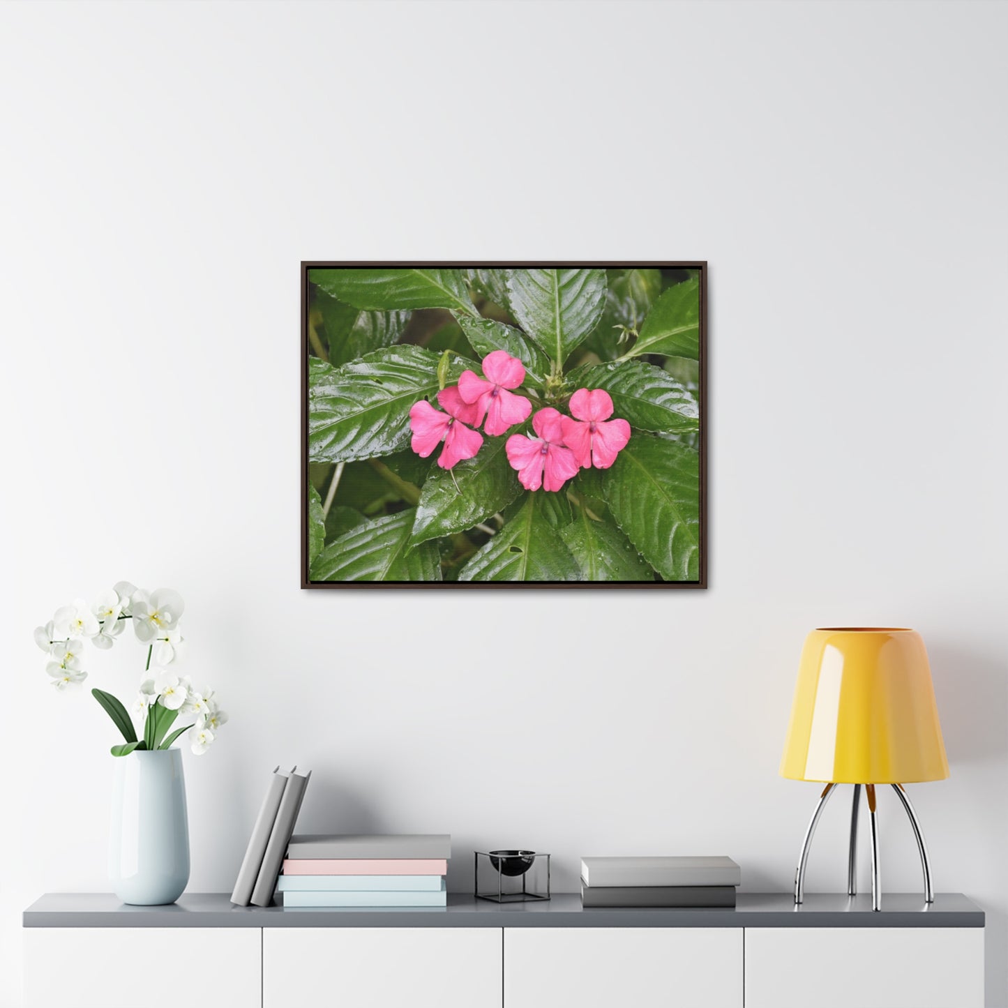 Rainforest Trails & Views - Gallery Canvas Wraps, Horizontal Frame - El Yunque National Forest - Rio Sabana Lovely Miramelinda flower - Green Forest Home