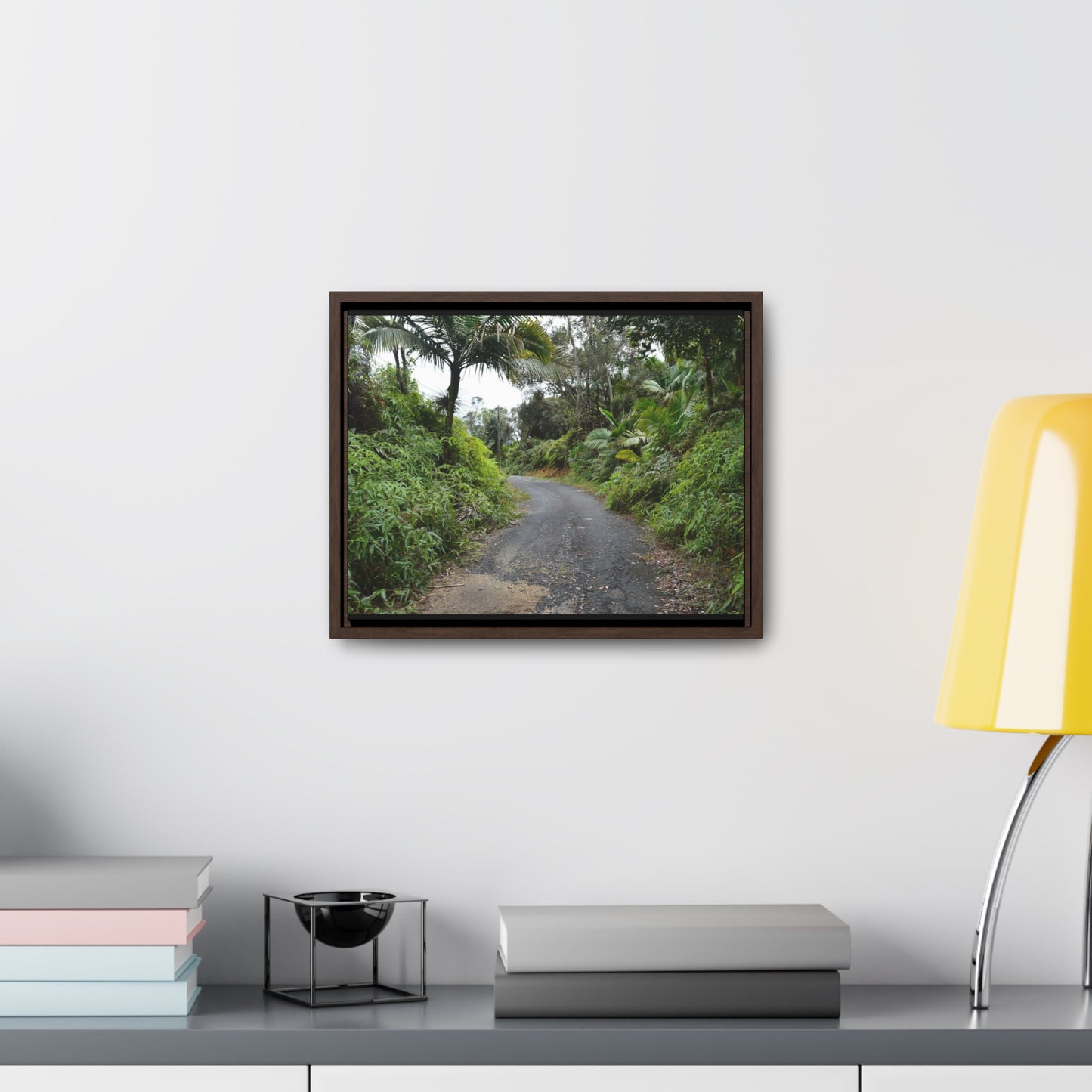 Rainforest Trails & Views - Gallery Canvas Wraps, Horizontal Frame - El Yunque National Forest - Puerto Rico - PR191 Closed forest road - Green Forest Home