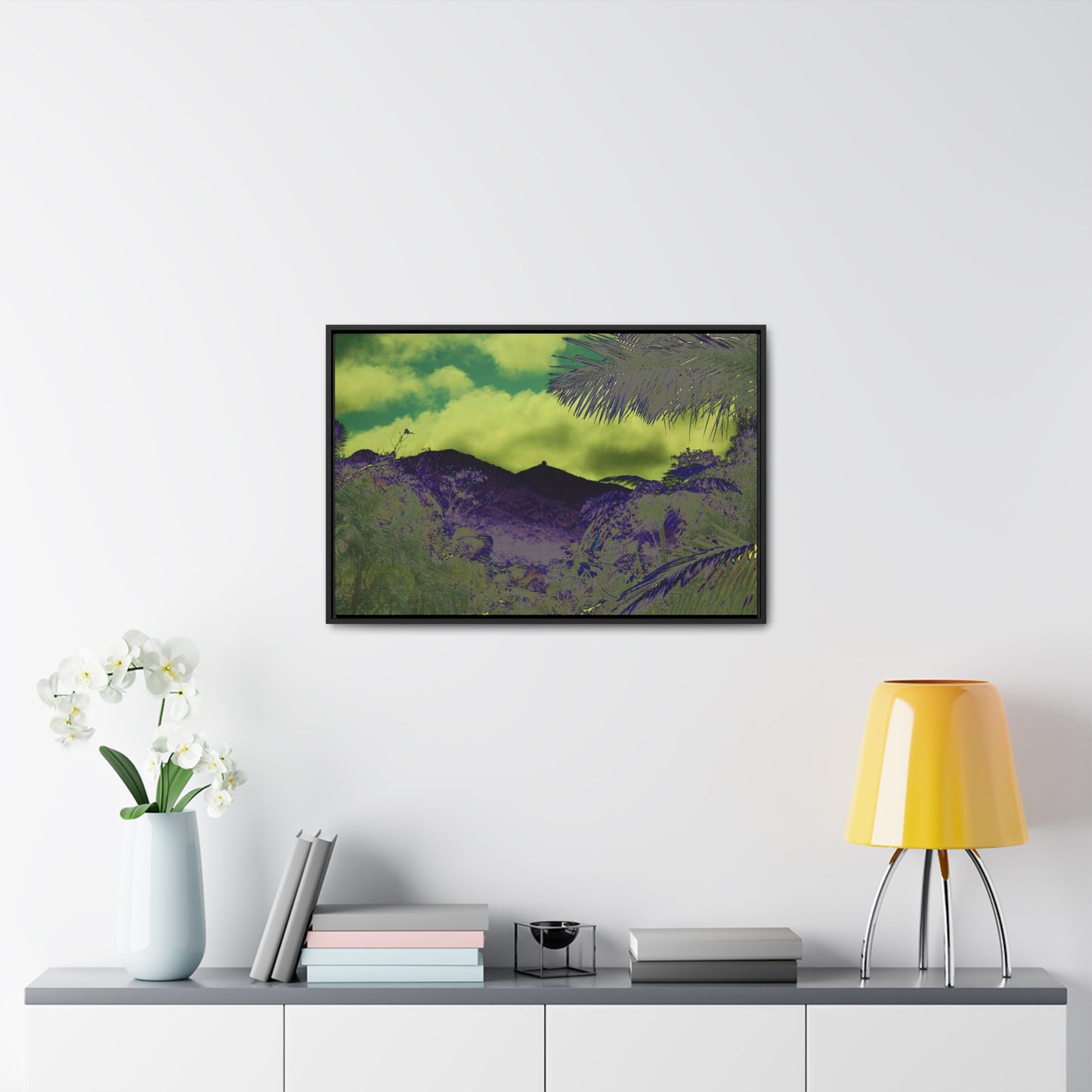 Rainforest Trails & Views - Gallery Canvas Wraps, Horizontal Frame - El Yunque National Forest - Puerto Rico - Mt Britton road view of Mt Britton - color enhanced - Green Forest Home