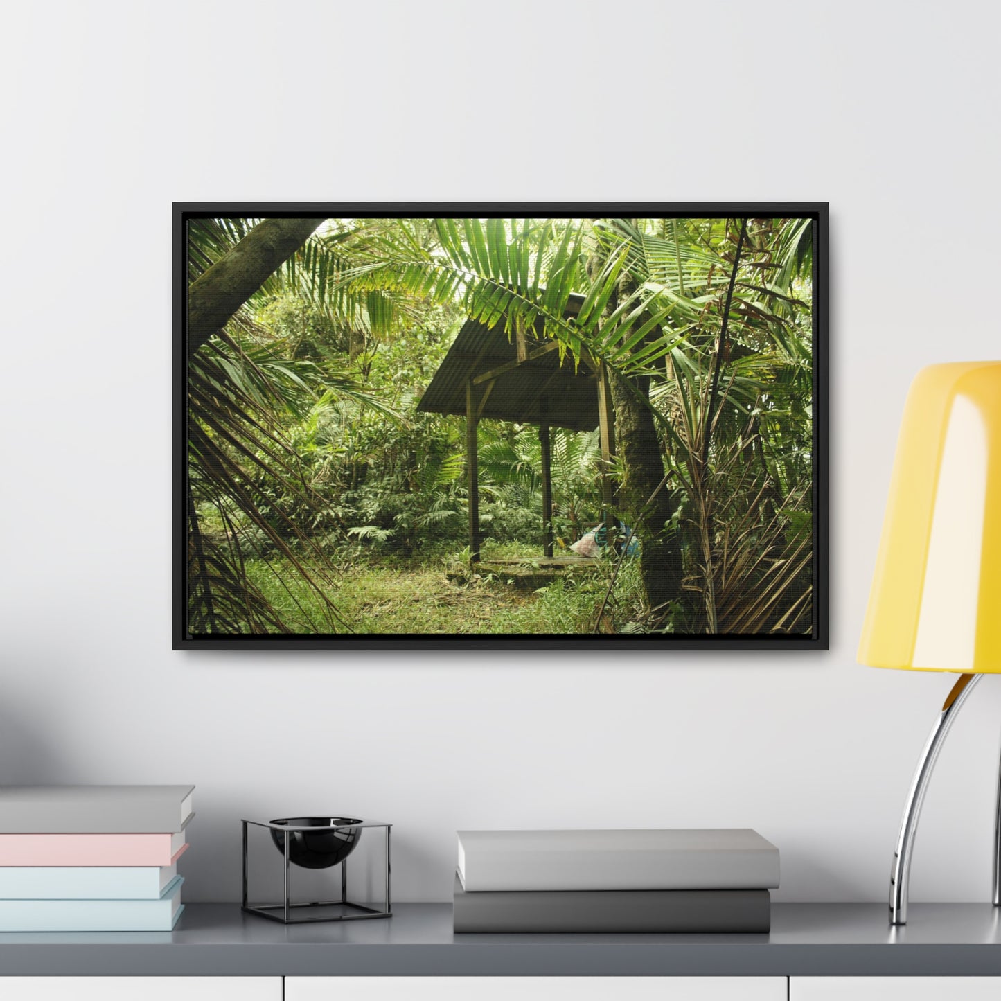 Rainforest Trails & Views - Gallery Canvas Wraps, Horizontal Frame - El Yunque National Forest - Puerto Rico - Tradewinds Trail shelter - Green Forest Home