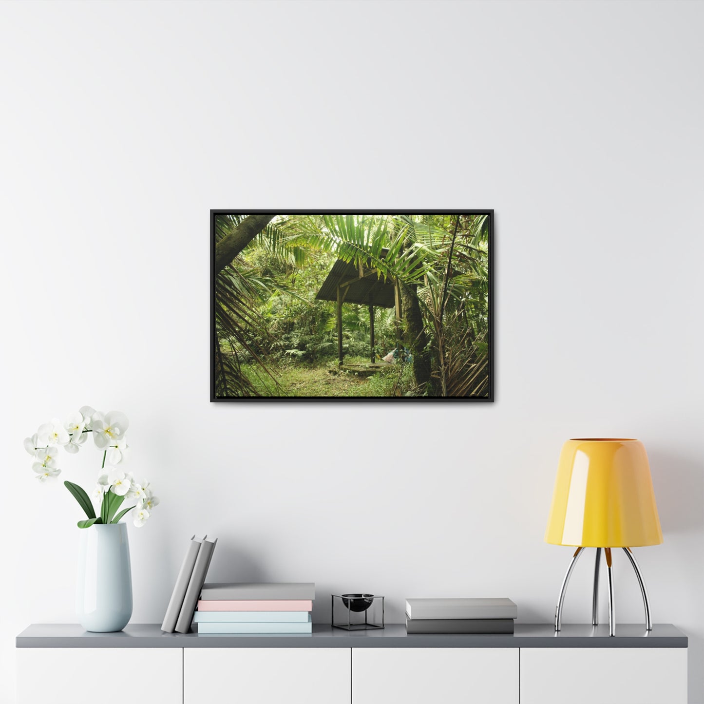 Rainforest Trails & Views - Gallery Canvas Wraps, Horizontal Frame - El Yunque National Forest - Puerto Rico - Tradewinds Trail shelter - Green Forest Home