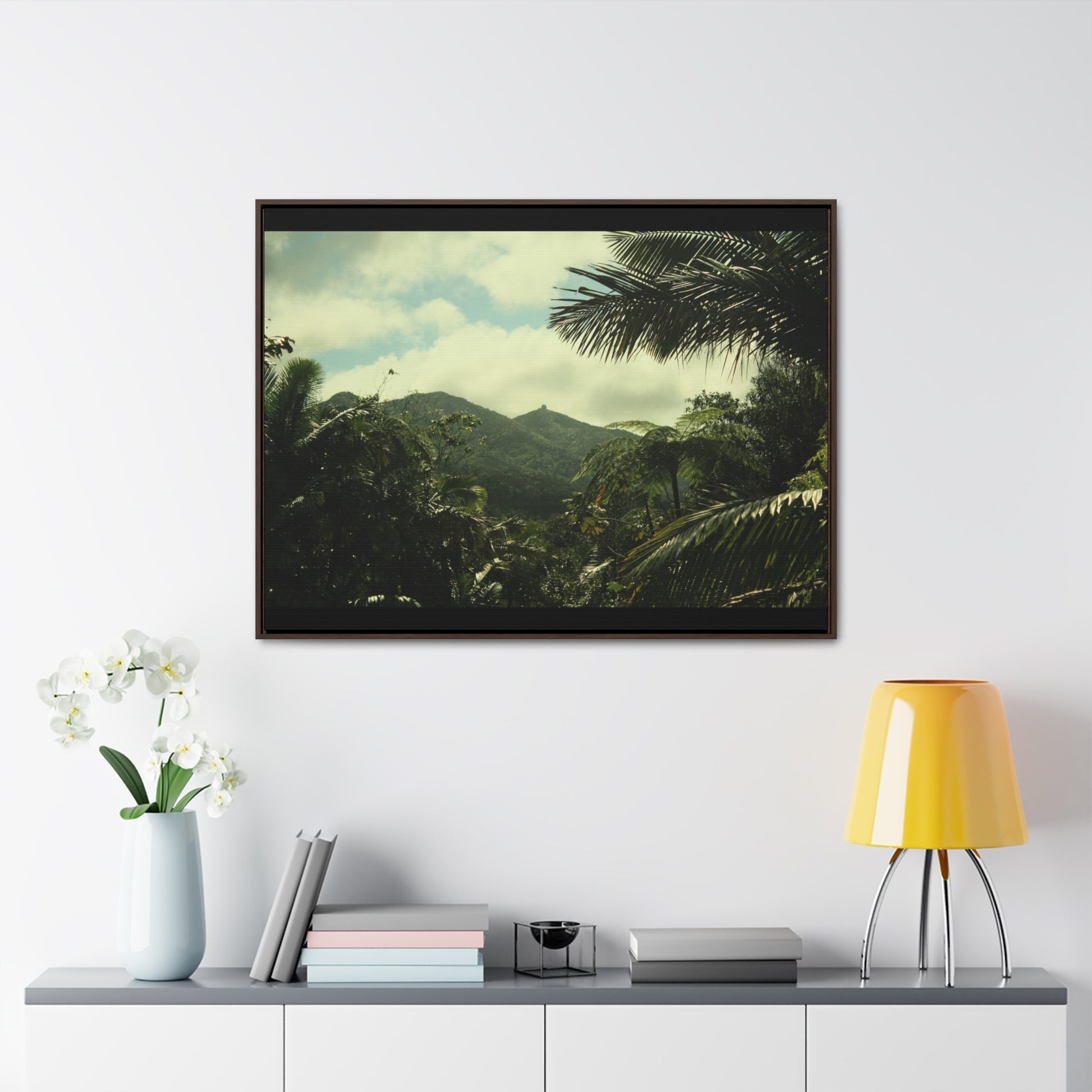 Rainforest Trails & Views - Gallery Canvas Wraps, Horizontal Frame - El Yunque National Forest - Puerto Rico - View of East Peak radars from closed road PR 191 - Green Forest Home