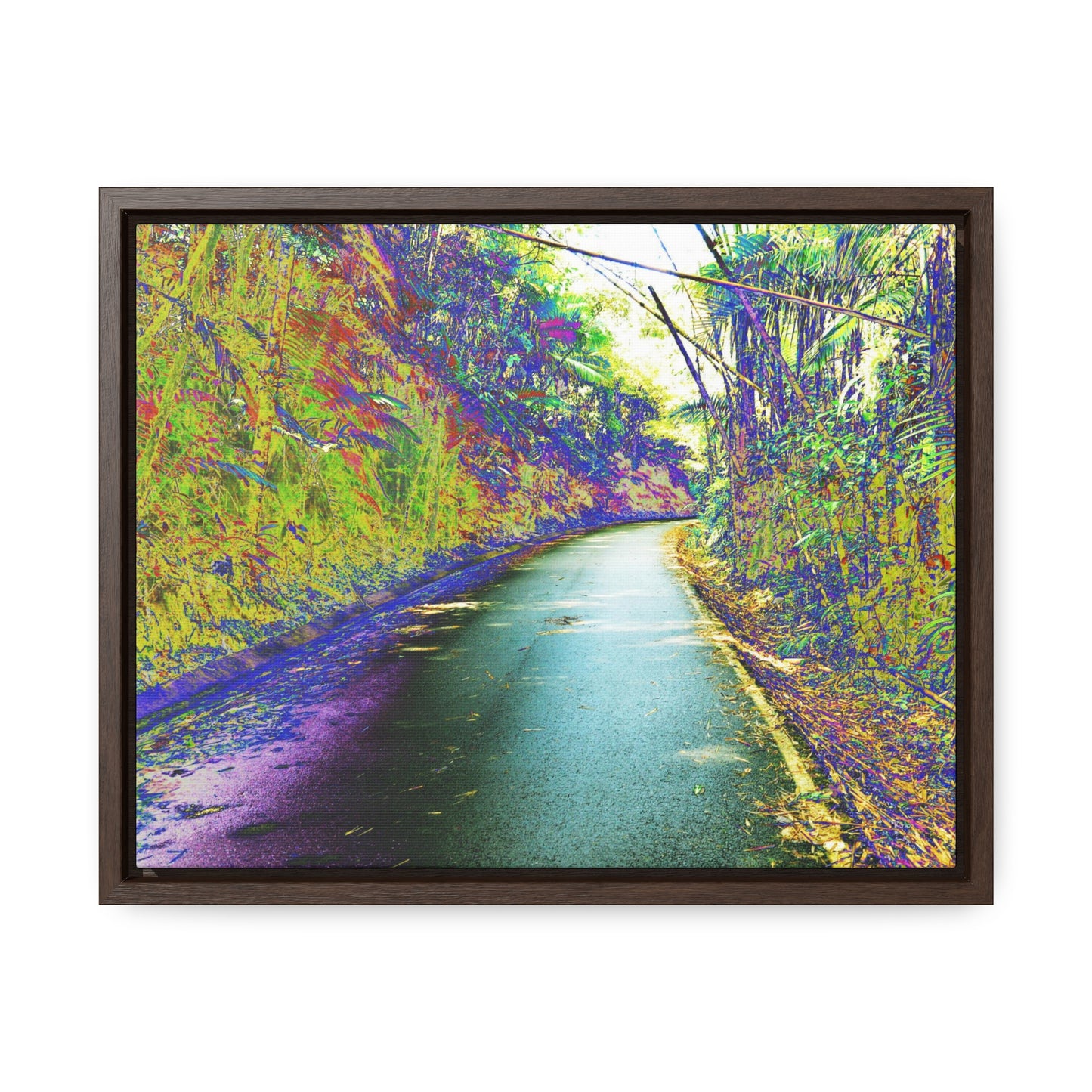 Rainforest Trails & Views - Gallery Canvas Wraps, Horizontal Frame - El Yunque National Forest - Puerto Rico - Mt Britton Loop road - color enhanced - Green Forest Home