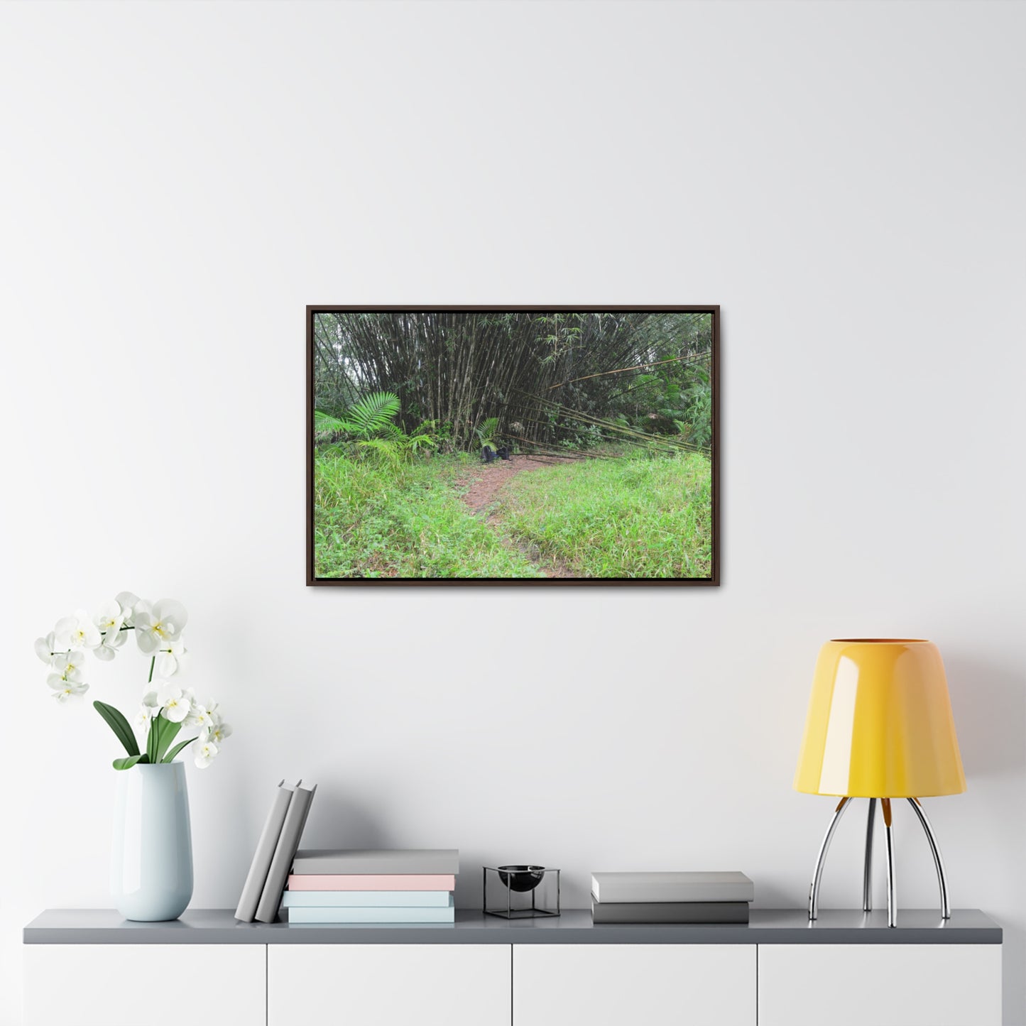 Rainforest Trails & Views - Gallery Canvas Wraps, Horizontal Frame - El Yunque National Forest - Puerto Rico - Path in camping zone near peaks - Green Forest Home