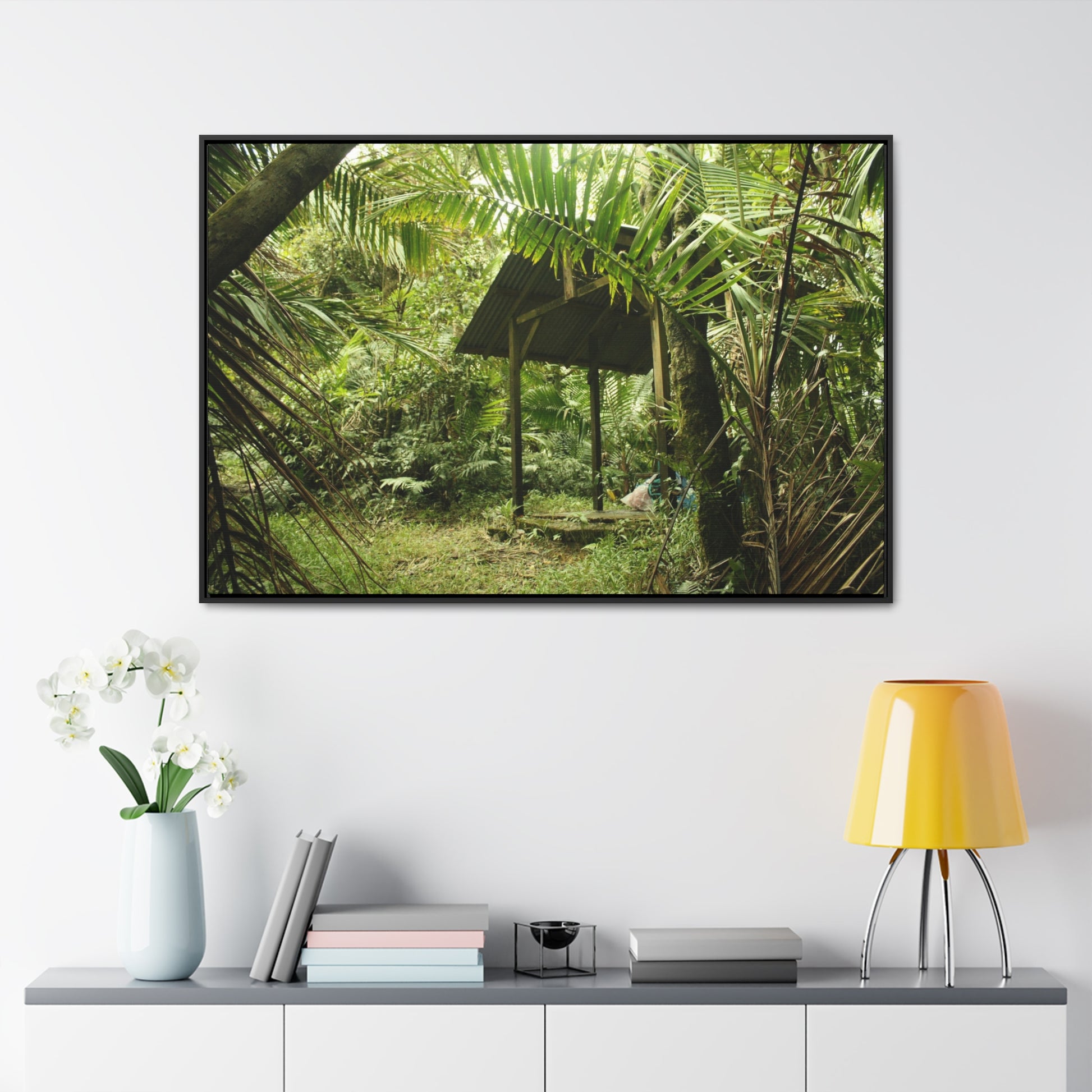 Rainforest Trails & Views - Gallery Canvas Wraps, Horizontal Frame - El Yunque National Forest - Puerto Rico - Tradewinds Trail shelter - Green Forest Home