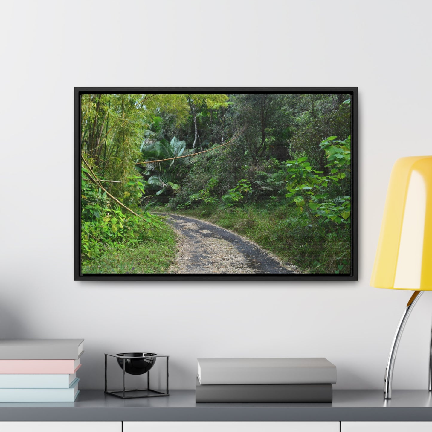 Rainforest Trails & Views - Gallery Canvas Wraps, Horizontal Frame - El Yunque National Forest - Puerto Rico - Closed PR191 forested road - Green Forest Home