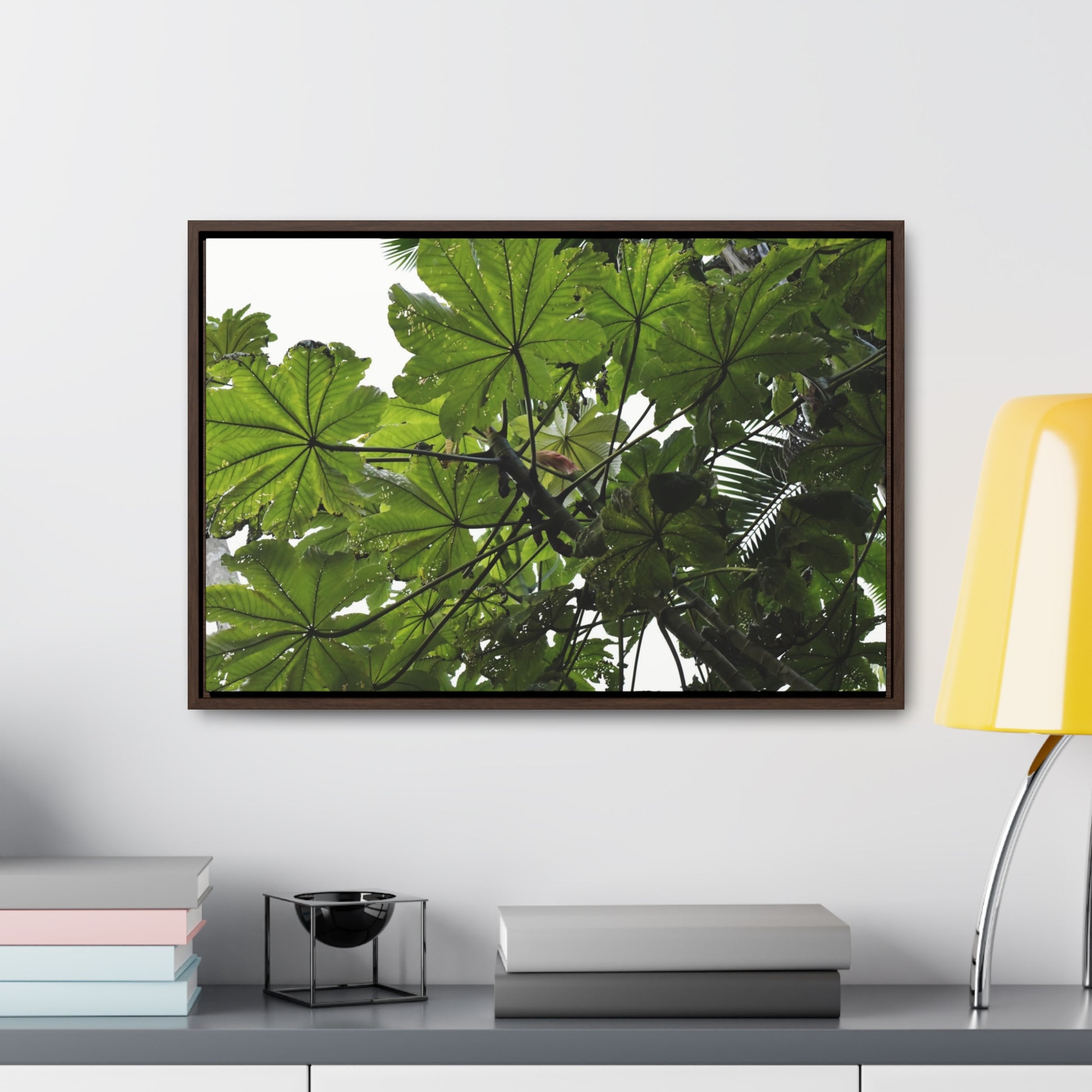 Rainforest Trails & Views - Gallery Canvas Wraps, Horizontal Frame - El Yunque National Forest - Puerto Rico - Rio Sabana Trail - Yagrumo Tree - Green Forest Home