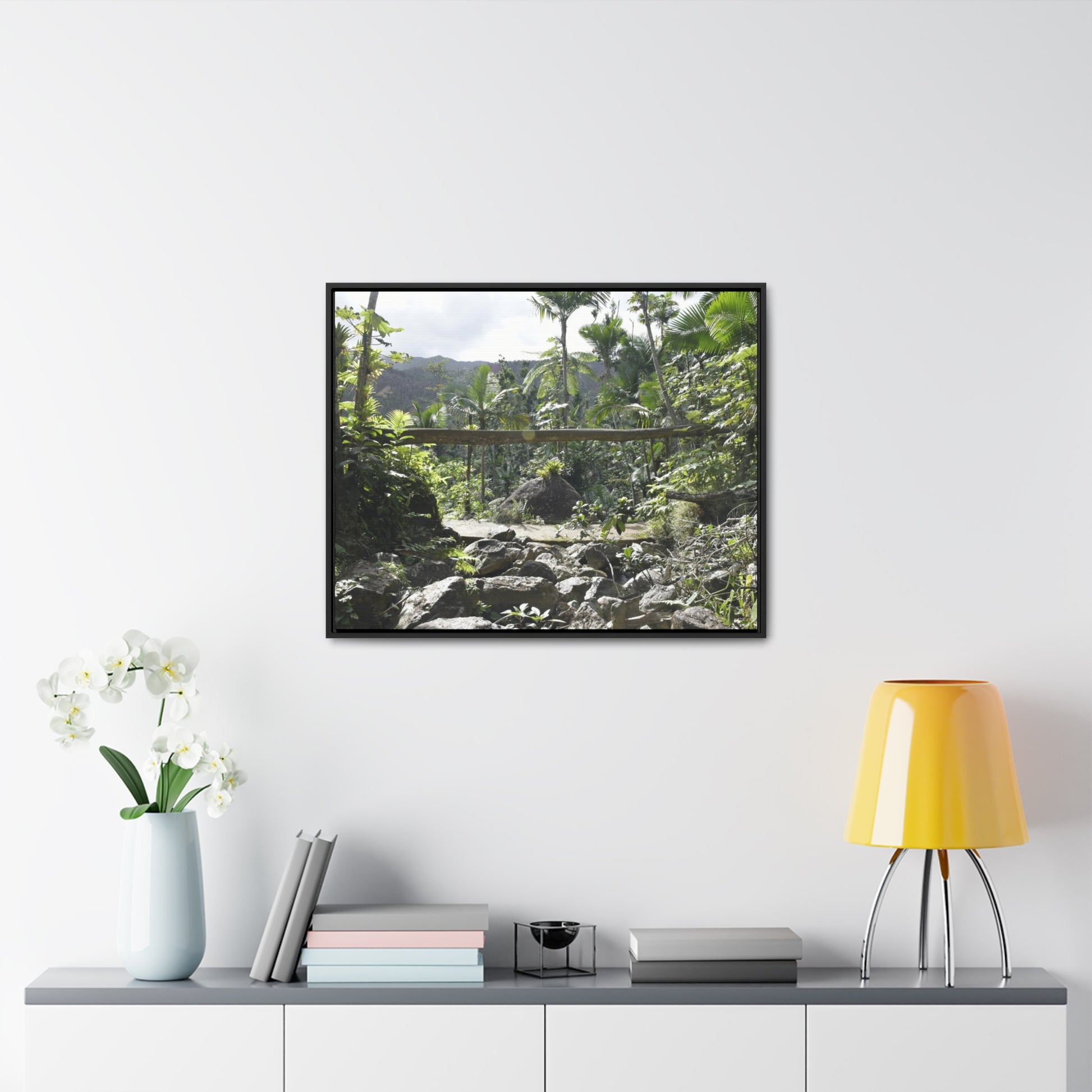 Rainforest Trails & Views - Gallery Canvas Wraps, Horizontal Frame - El Yunque National Forest - Puerto Rico - Rio Sabana Trail - Green Forest Home