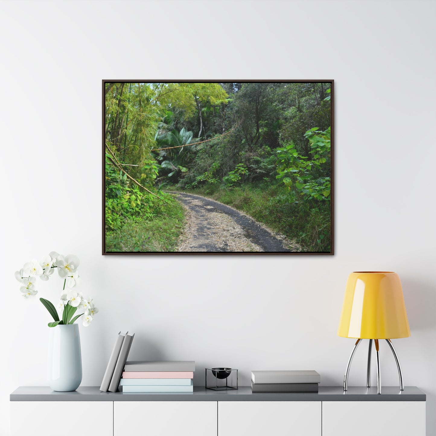 Rainforest Trails & Views - Gallery Canvas Wraps, Horizontal Frame - El Yunque National Forest - Puerto Rico - Closed PR191 forested road - Green Forest Home