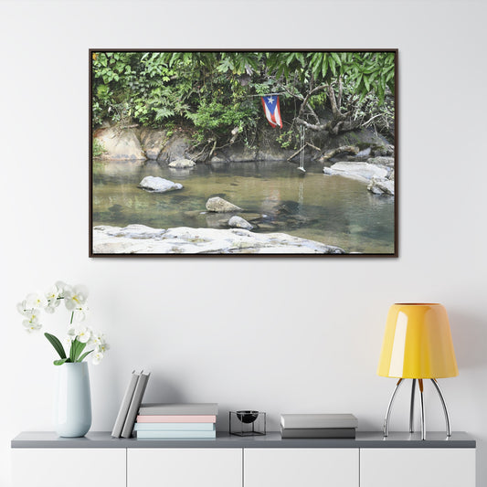 Rainforest Trails & Views - Gallery Canvas Wraps, Horizontal Frame - El Yunque National Forest - Rio Sabana Park and pond - Green Forest Home