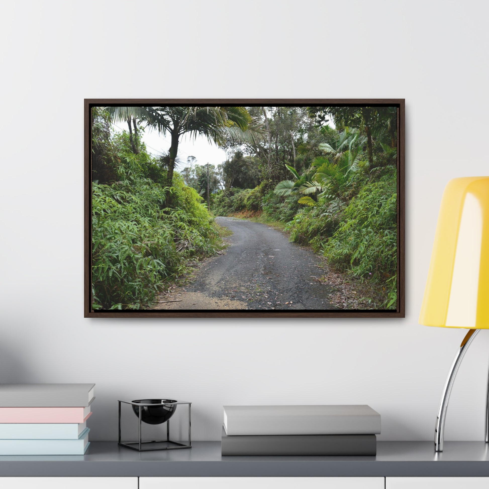 Rainforest Trails & Views - Gallery Canvas Wraps, Horizontal Frame - El Yunque National Forest - Puerto Rico - The PR 191 closed forested road - Green Forest Home