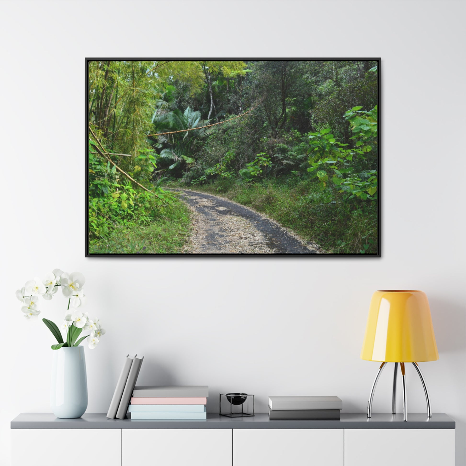 Rainforest Trails & Views - Gallery Canvas Wraps, Horizontal Frame - El Yunque National Forest - Puerto Rico - Closed PR191 forested road - Green Forest Home