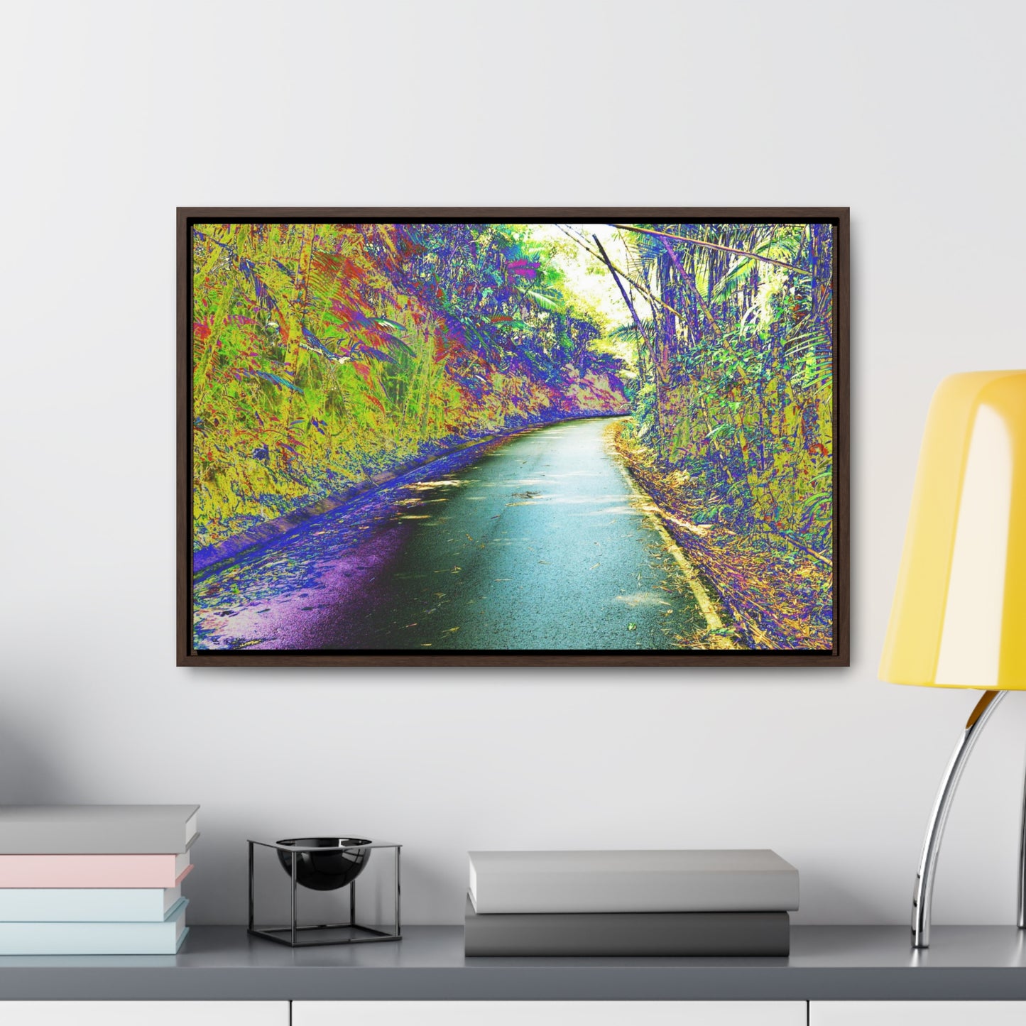 Rainforest Trails & Views - Gallery Canvas Wraps, Horizontal Frame - El Yunque National Forest - Puerto Rico - Mt Britton Loop road - color enhanced - Green Forest Home