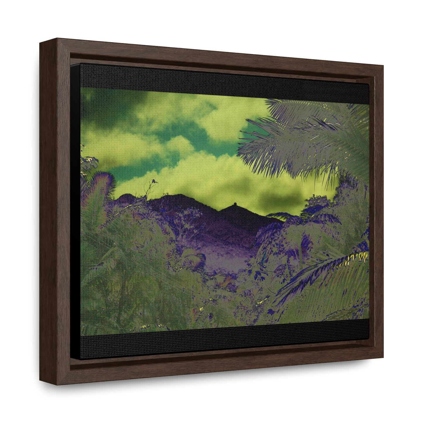 Rainforest Trails & Views - Gallery Canvas Wraps, Horizontal Frame - El Yunque National Forest - Puerto Rico - Mt Britton road view of Mt Britton - color enhanced - Green Forest Home