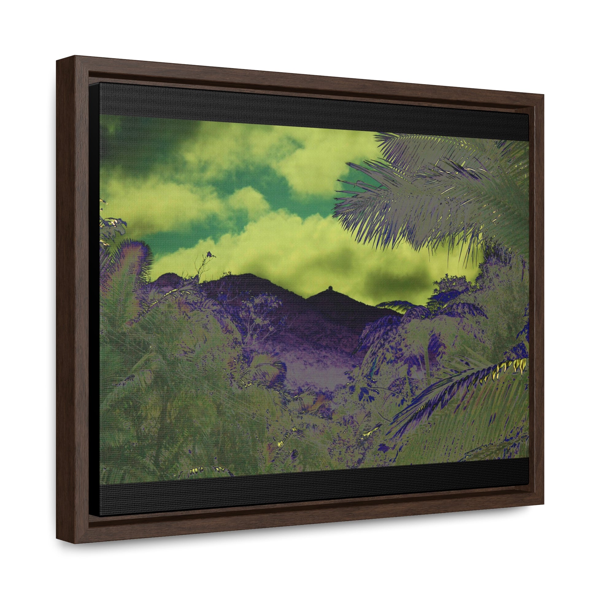 Rainforest Trails & Views - Gallery Canvas Wraps, Horizontal Frame - El Yunque National Forest - Puerto Rico - Mt Britton road view of Mt Britton - color enhanced - Green Forest Home