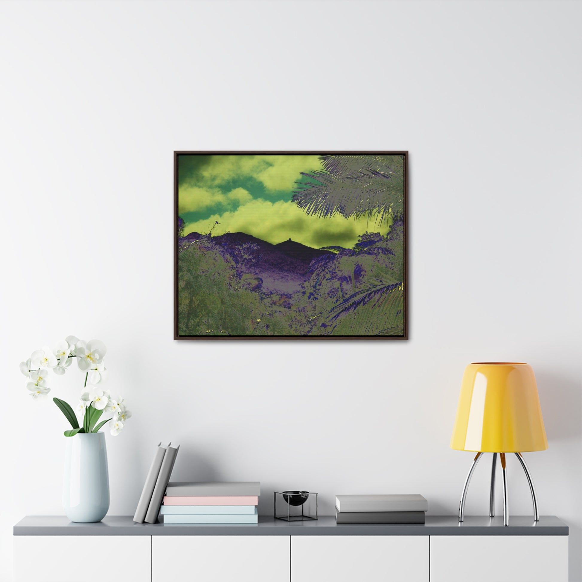 Rainforest Trails & Views - Gallery Canvas Wraps, Horizontal Frame - El Yunque National Forest - Puerto Rico - Mt Britton road view of Mt Britton - color enhanced - Green Forest Home