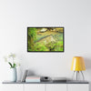 Rainforest Trails & Views - Gallery Canvas Wraps, Horizontal Frame - El Yunque National Forest - Puerto Rico - La Mina River & Trail - huge boulder - Green Forest Home