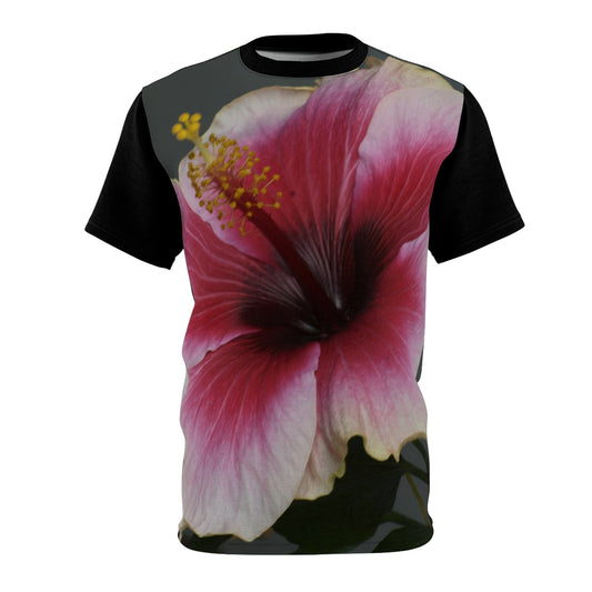 Unisex Cut & Sew Tee (AOP - All Over Print US Made): Tropical Amapola Flower from Puerto Rico Garden - Radiate Your Style!