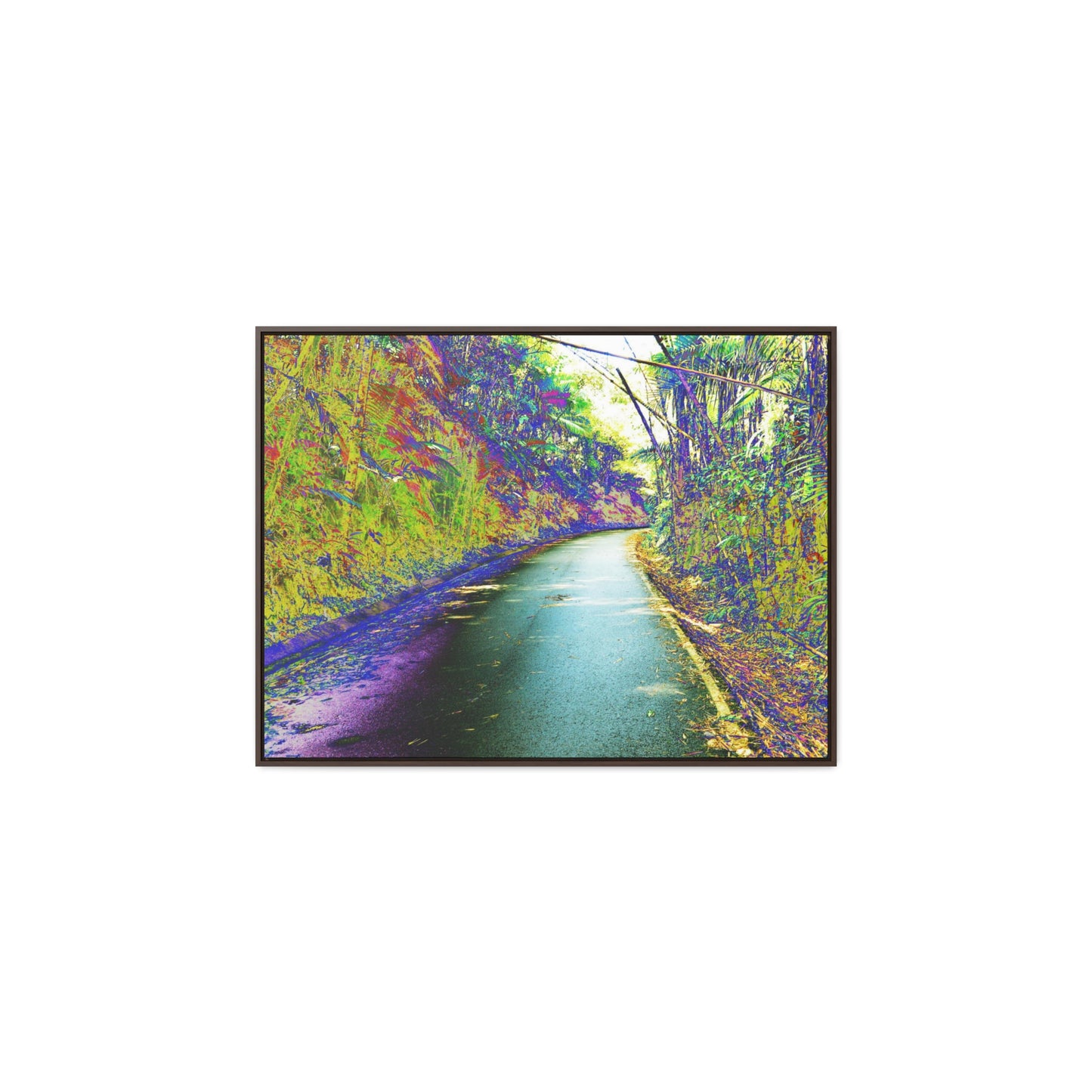 Rainforest Trails & Views - Gallery Canvas Wraps, Horizontal Frame - El Yunque National Forest - Puerto Rico - Mt Britton Loop road - color enhanced - Green Forest Home