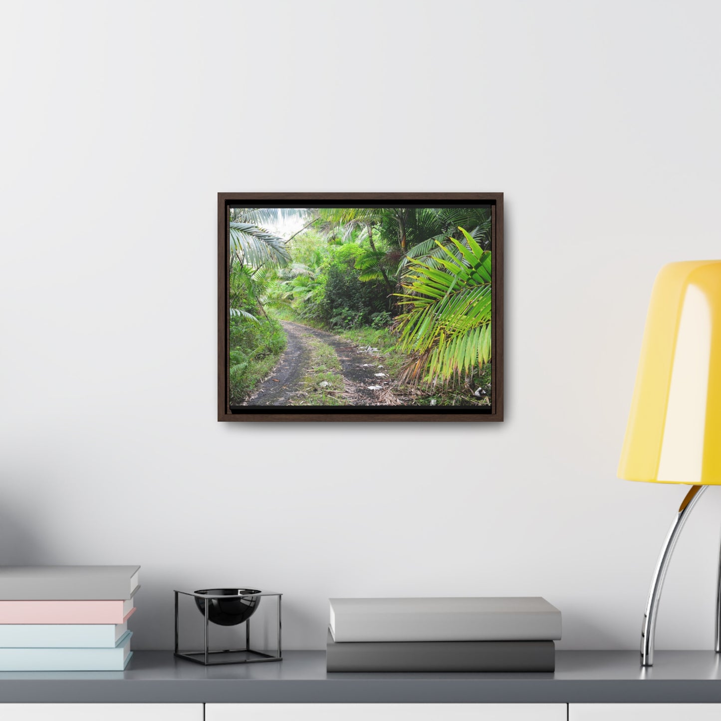 Rainforest Trails & Views - Gallery Canvas Wraps, Horizontal Frame - El Yunque National Forest - Puerto Rico - Closed PR191 road & landlside - Green Forest Home