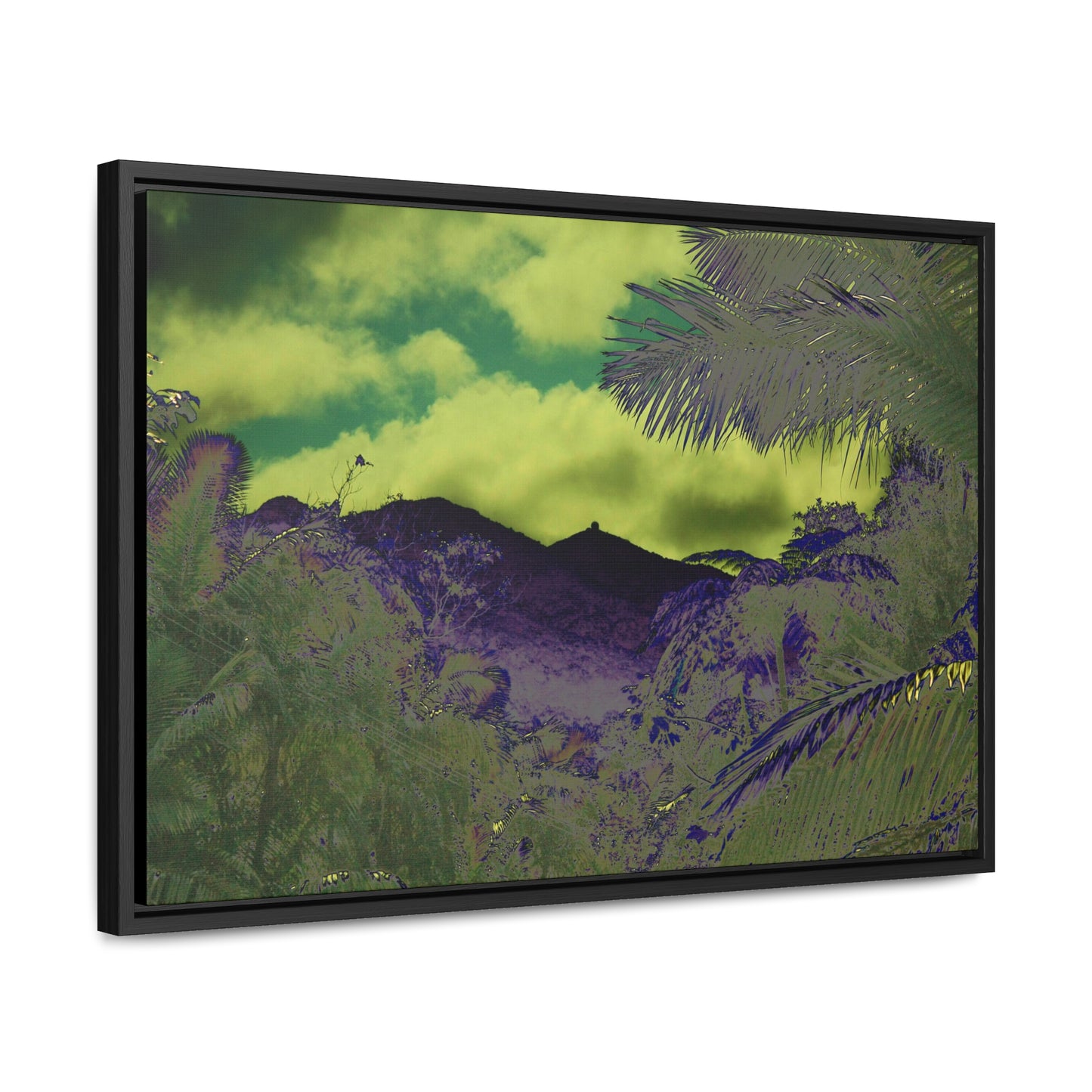 Rainforest Trails & Views - Gallery Canvas Wraps, Horizontal Frame - El Yunque National Forest - Puerto Rico - Mt Britton road view of Mt Britton - color enhanced - Green Forest Home