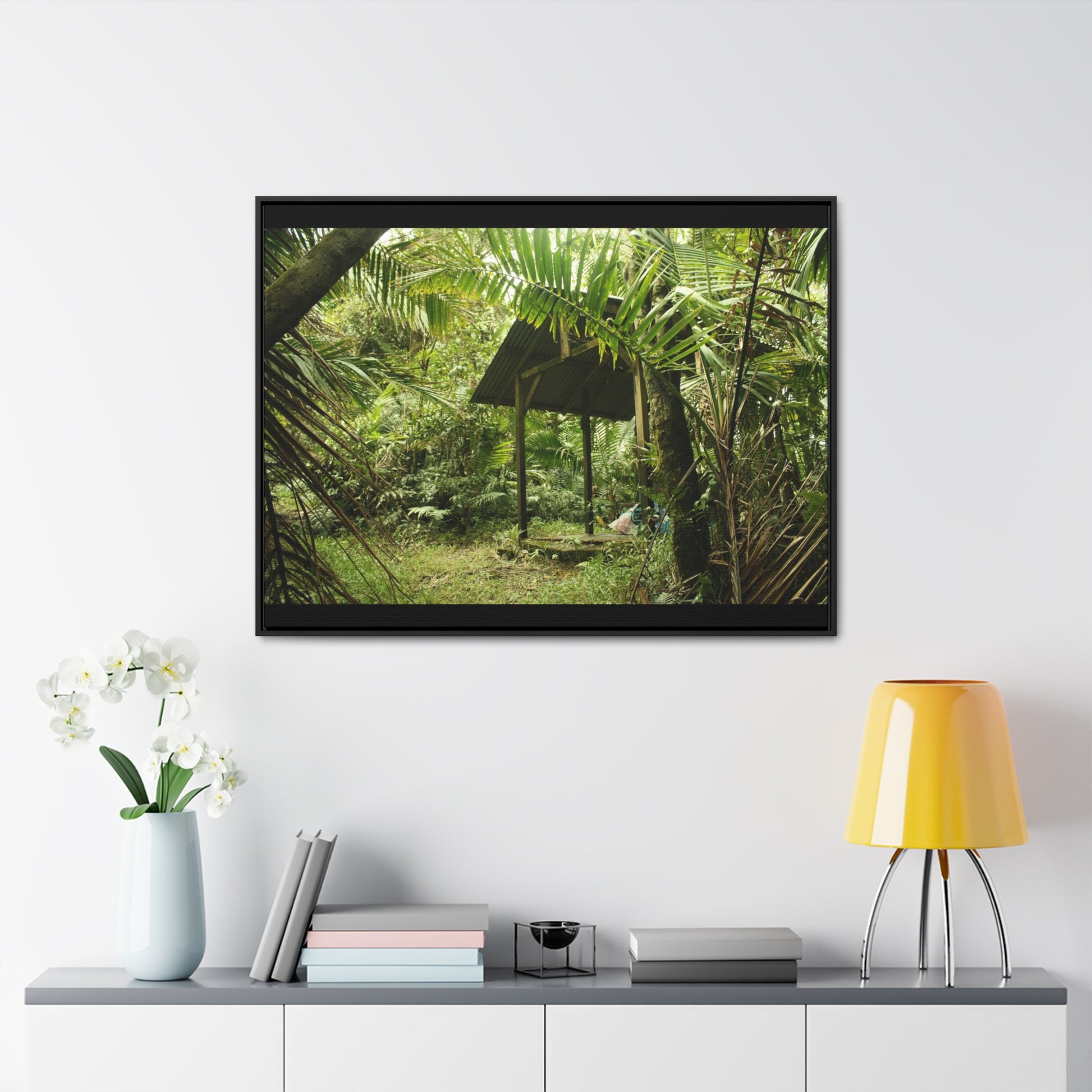 Rainforest Trails & Views - Gallery Canvas Wraps, Horizontal Frame - El Yunque National Forest - Puerto Rico - Tradewinds Trail shelter - Green Forest Home