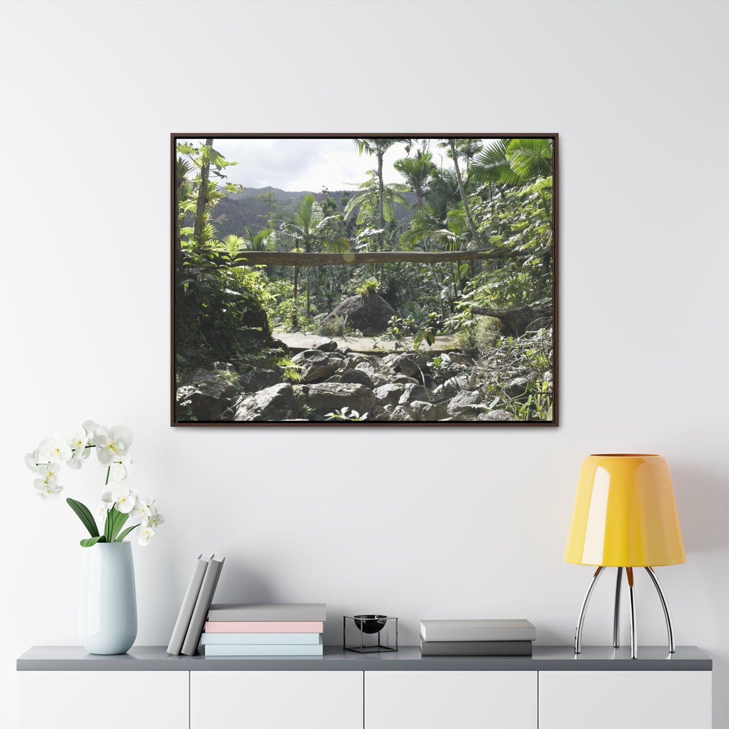 Rainforest Trails & Views - Gallery Canvas Wraps, Horizontal Frame - El Yunque National Forest - Puerto Rico - Rio Sabana Trail - Green Forest Home