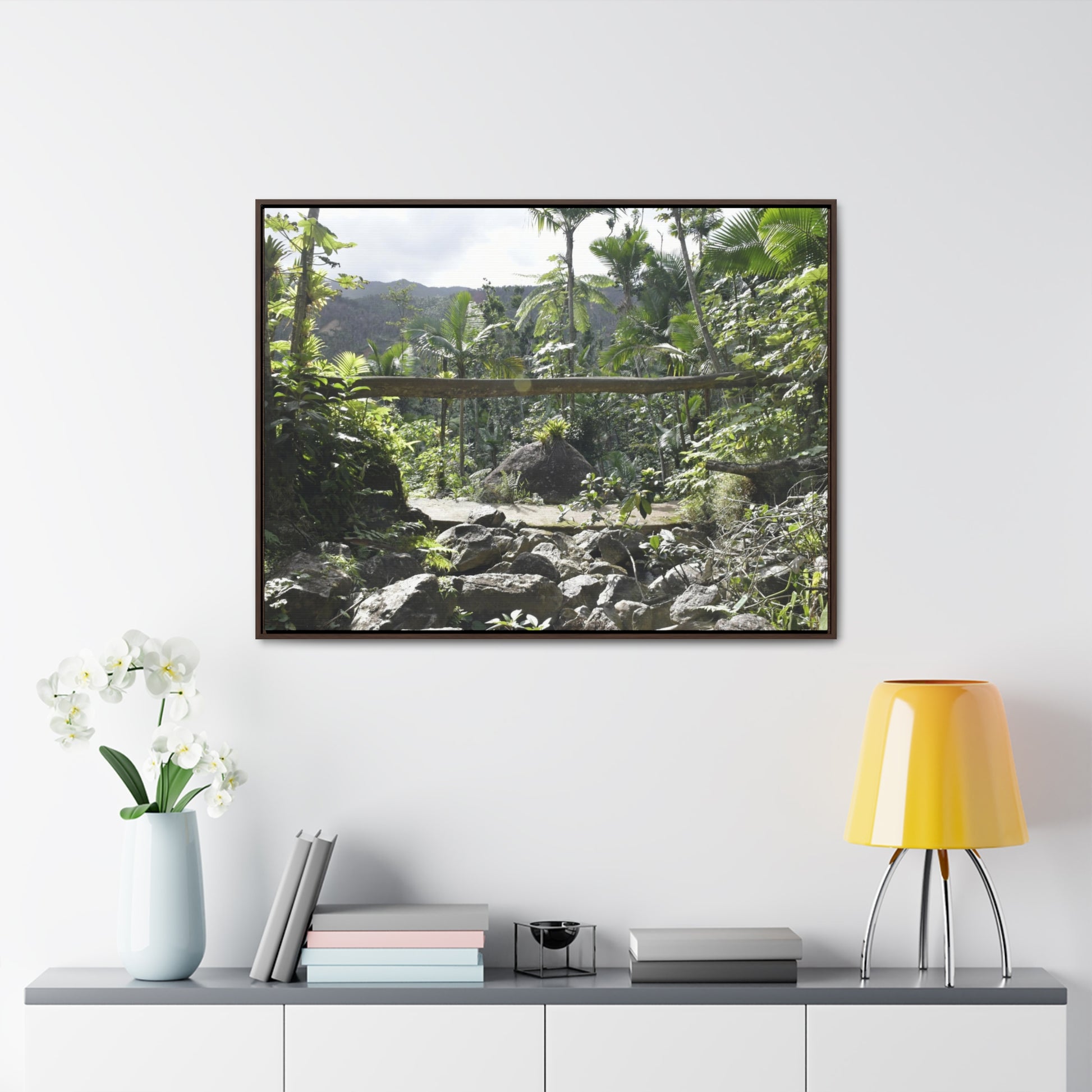 Rainforest Trails & Views - Gallery Canvas Wraps, Horizontal Frame - El Yunque National Forest - Puerto Rico - Rio Sabana Trail - Green Forest Home