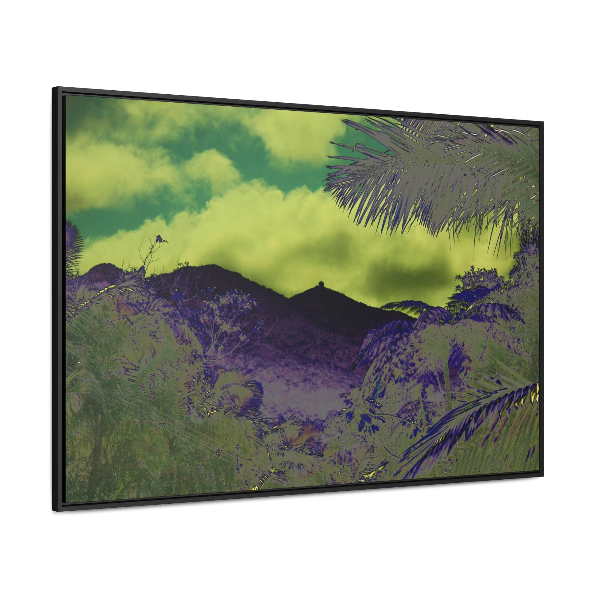 Rainforest Trails & Views - Gallery Canvas Wraps, Horizontal Frame - El Yunque National Forest - Puerto Rico - Mt Britton road view of Mt Britton - color enhanced - Green Forest Home