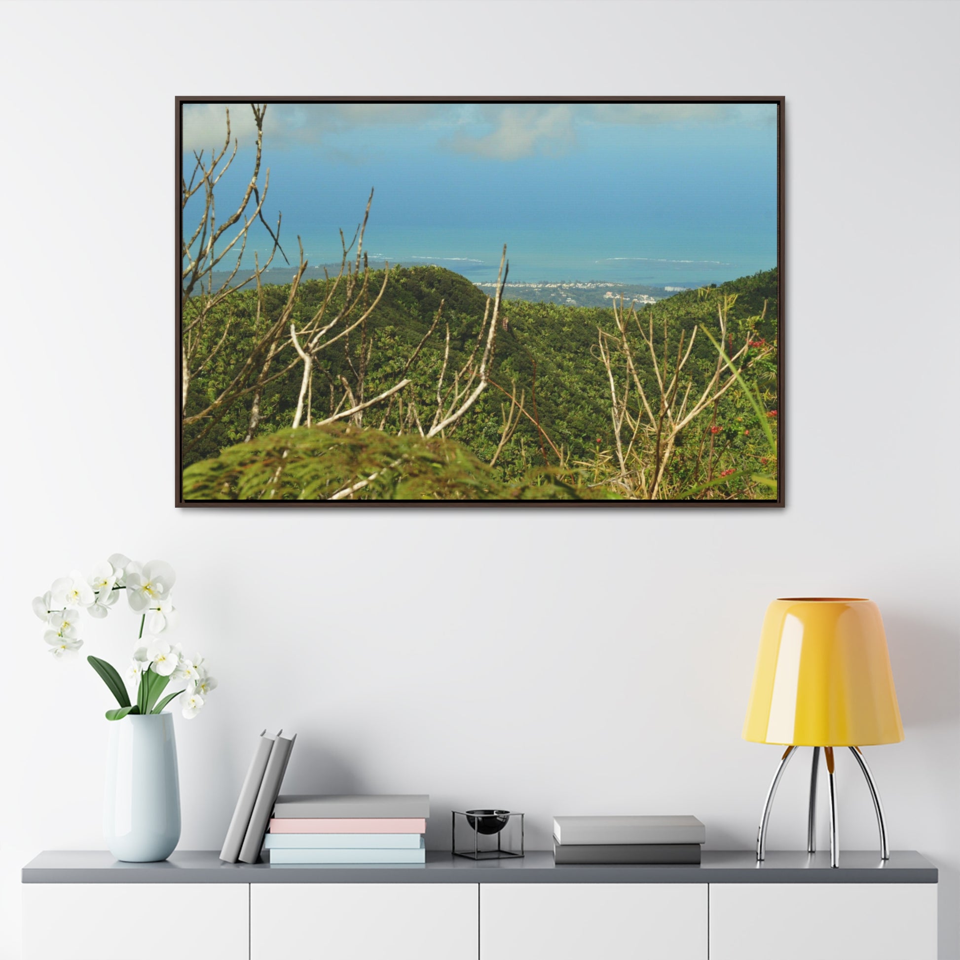 Rainforest Trails & Views - Gallery Canvas Wraps, Horizontal Frame - El Yunque National Forest - Puerto Rico - View from Tres Picachos - El Yunque Trail - Green Forest Home