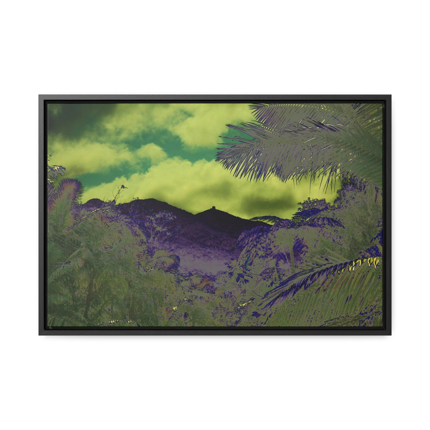 Rainforest Trails & Views - Gallery Canvas Wraps, Horizontal Frame - El Yunque National Forest - Puerto Rico - Mt Britton road view of Mt Britton - color enhanced - Green Forest Home