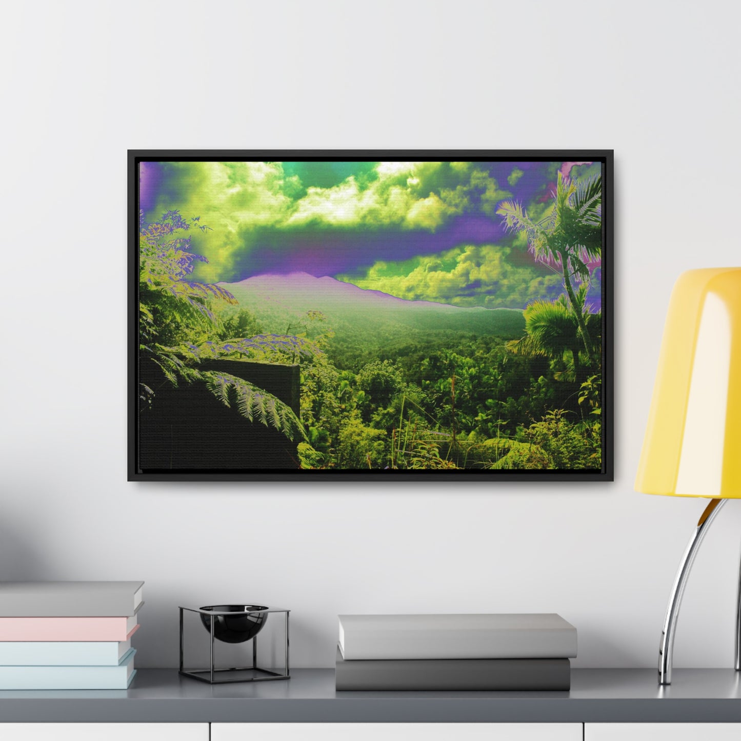 Rainforest Trails & Views - Gallery Canvas Wraps, Horizontal Frame - El Yunque National Forest - Puerto Rico - Closed PR 191 road view - color enhanced - Green Forest Home