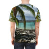 Unisex Cut & Sew Tee (AOP) - Truly Awesome Views of Remote Mona Island - Near Puerto Rico. View of plateau from Pajaros Beach