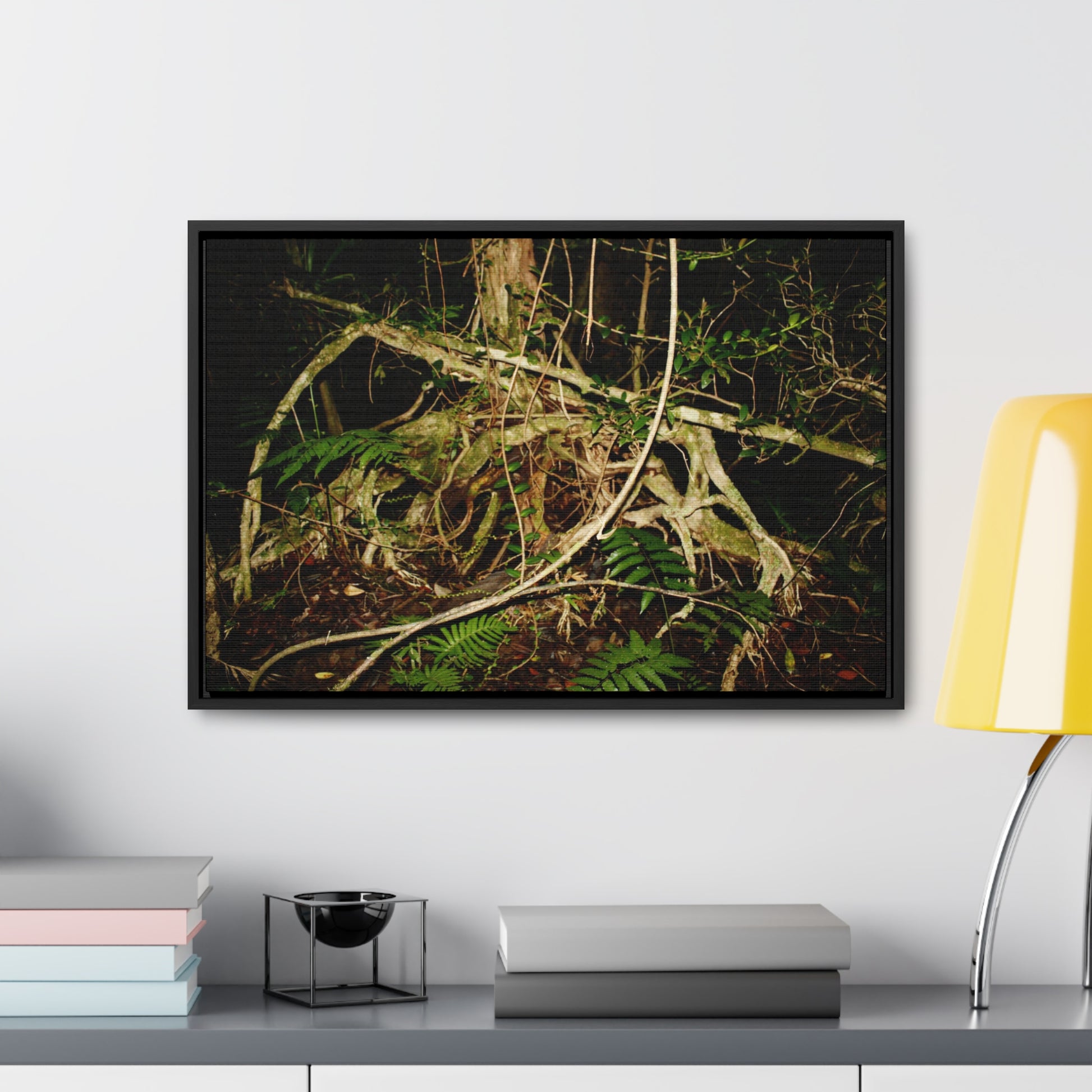 Rainforest Trails & Views - Gallery Canvas Wraps, Horizontal Frame - El Yunque National Forest - Puerto Rico - Tradewinds trail weird trees - Green Forest Home