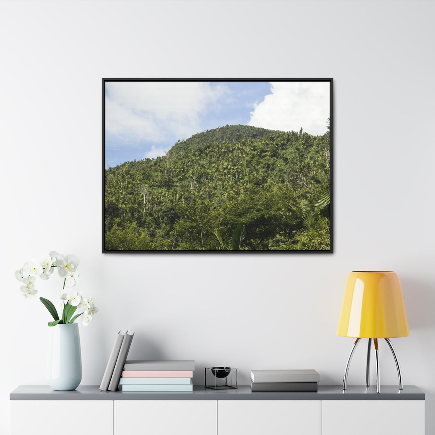 Rainforest Trails & Views - Gallery Canvas Wraps, Horizontal Frame - El Yunque National Forest - Puerto Rico - Rio Sabana park dense forest mountains - Green Forest Home