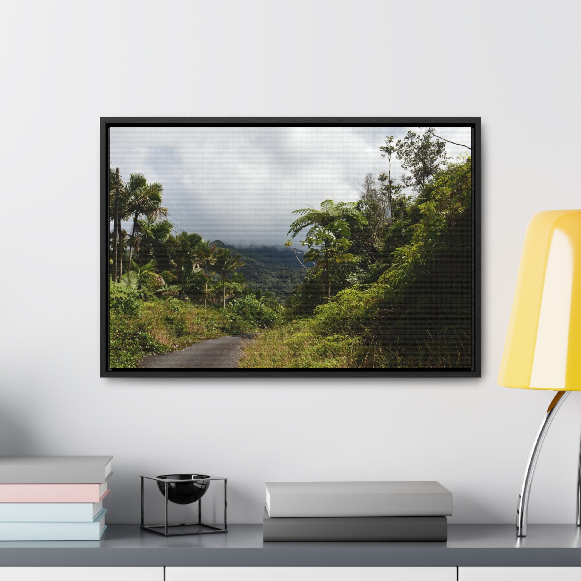 Rainforest Trails & Views - Gallery Canvas Wraps, Horizontal Frame - El Yunque National Forest - Puerto Rico - Closed PR191 forested road - Green Forest Home