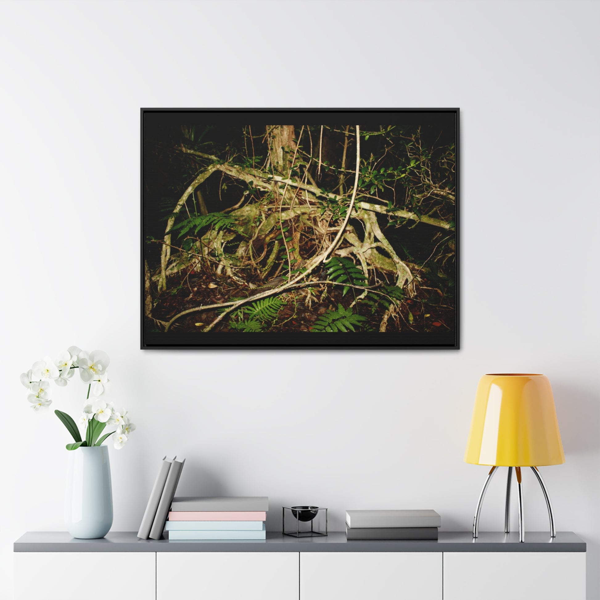 Rainforest Trails & Views - Gallery Canvas Wraps, Horizontal Frame - El Yunque National Forest - Puerto Rico - Tradewinds trail weird trees - Green Forest Home