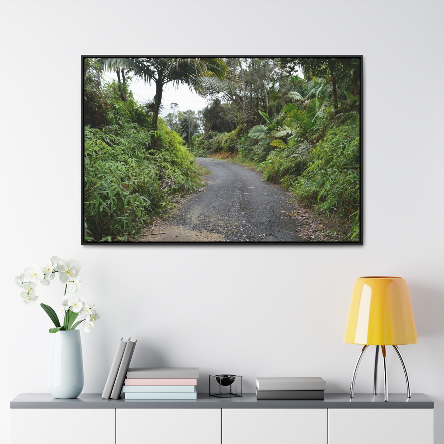 Rainforest Trails & Views - Gallery Canvas Wraps, Horizontal Frame - El Yunque National Forest - Puerto Rico - The PR 191 closed forested road - Green Forest Home