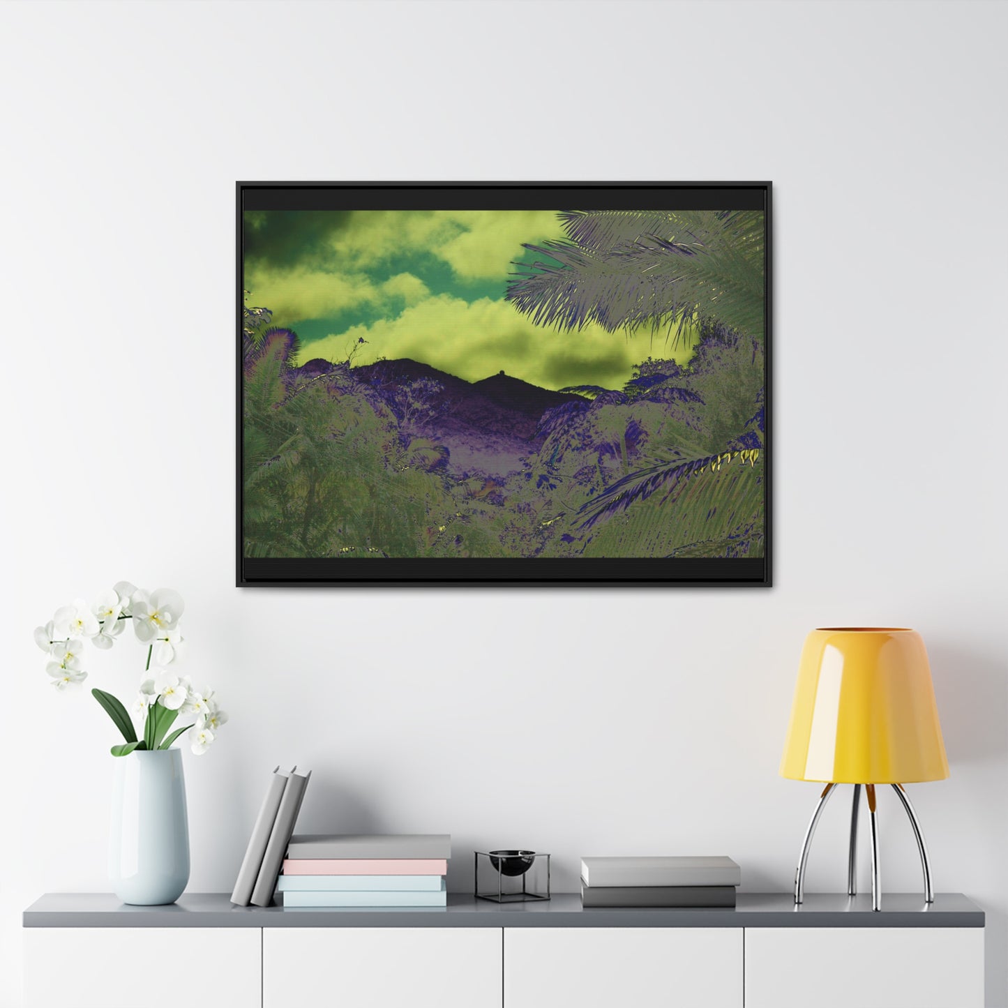 Rainforest Trails & Views - Gallery Canvas Wraps, Horizontal Frame - El Yunque National Forest - Puerto Rico - Mt Britton road view of Mt Britton - color enhanced - Green Forest Home