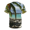 Unisex Cut & Sew Tee (AOP) - Truly Awesome Views of Remote Mona Island - Near Puerto Rico. View of plateau from Pajaros Beach