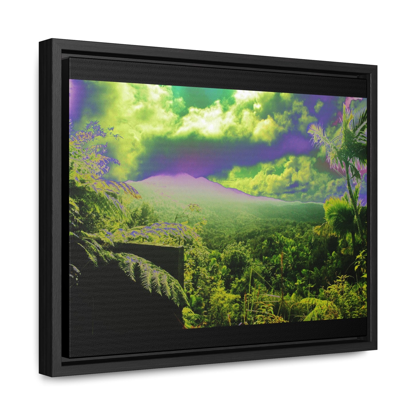 Rainforest Trails & Views - Gallery Canvas Wraps, Horizontal Frame - El Yunque National Forest - Puerto Rico - Closed PR 191 road view - color enhanced - Green Forest Home