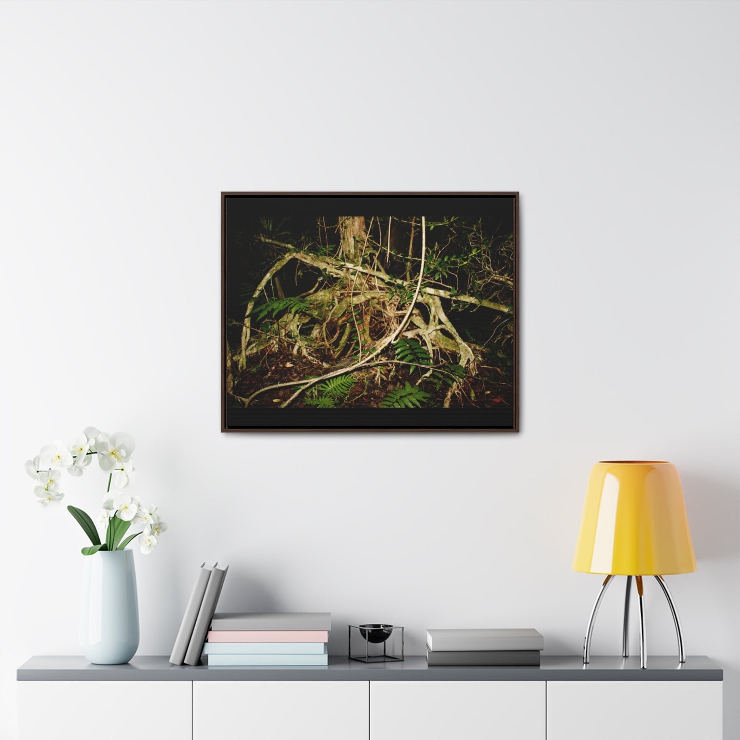 Rainforest Trails & Views - Gallery Canvas Wraps, Horizontal Frame - El Yunque National Forest - Puerto Rico - Tradewinds trail weird trees - Green Forest Home