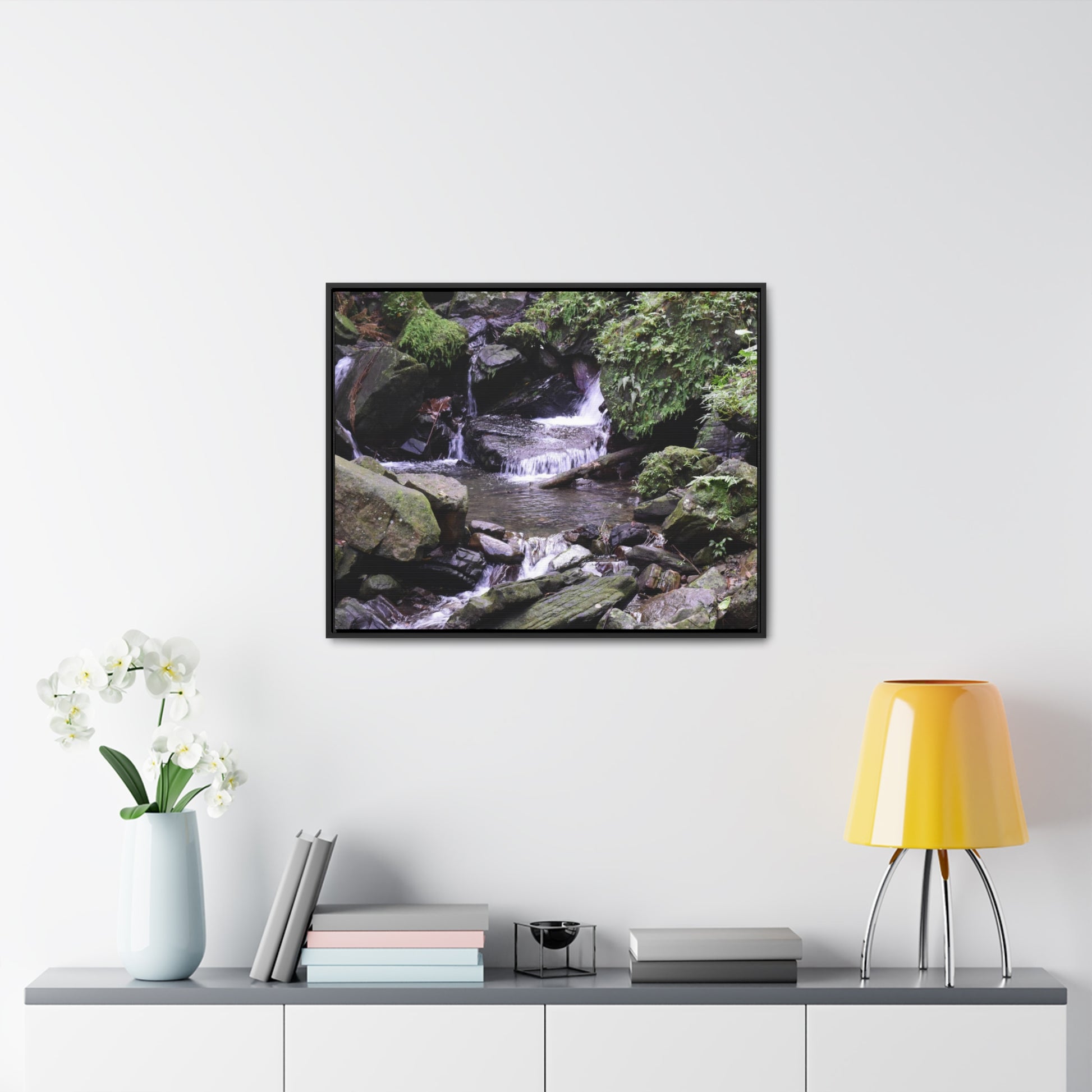 Rainforest Trails & Views - Gallery Canvas Wraps, Horizontal Frame - El Yunque National Forest - Puerto Rico - Juan Diego Trail & River - Green Forest Home