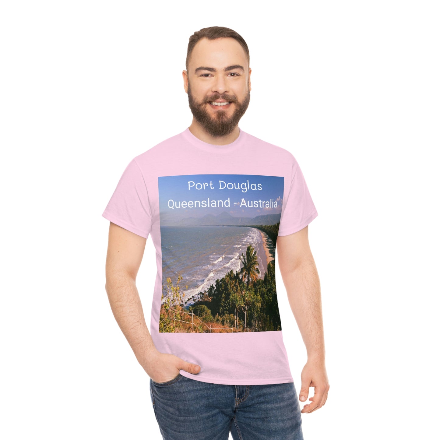 AU-PRINT UNISEX GILDAN 5000 - Heavy Cotton Tee - Douglas Port 4-mile Beach - Australia - Printed in AU by The Print Bar